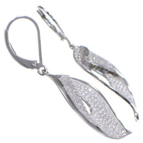 Sterling Silver Cubic Zirconia Hook Dangle Earrings DS55210
